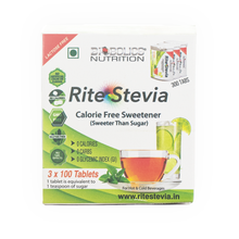Load image into Gallery viewer, Rite Stevia Tablets in Dispenser 300 Count (3 boxes of 100 each) – LACTOSE FREE Natural Zero Calorie Sweetener Tabs